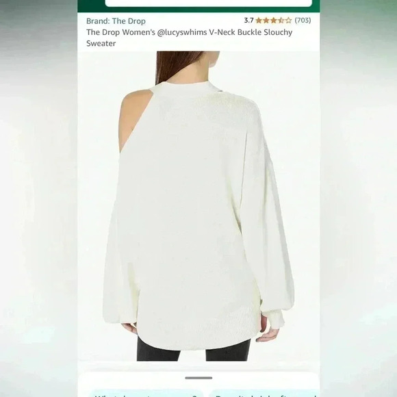 Vneck buckle slouchy sweater - Picture 7 of 8